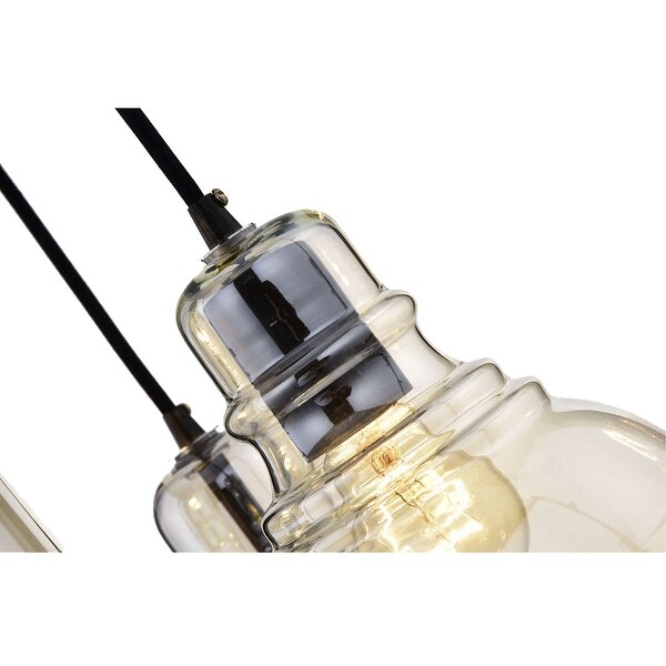 The Lighting Store Mariana Antique Black Cognac Glass 3 Light Cluster Pendant Chandelier
