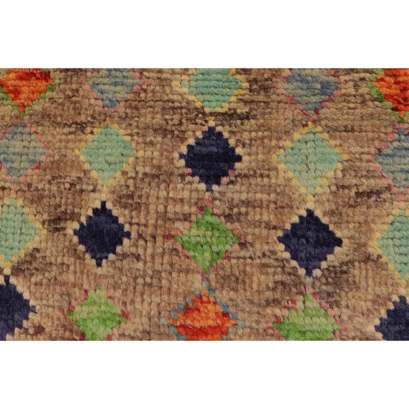 Boho Chic Balochi Morse Brown/Rust Hand Knotted Wool Rug - 3'3'' x 4'11''