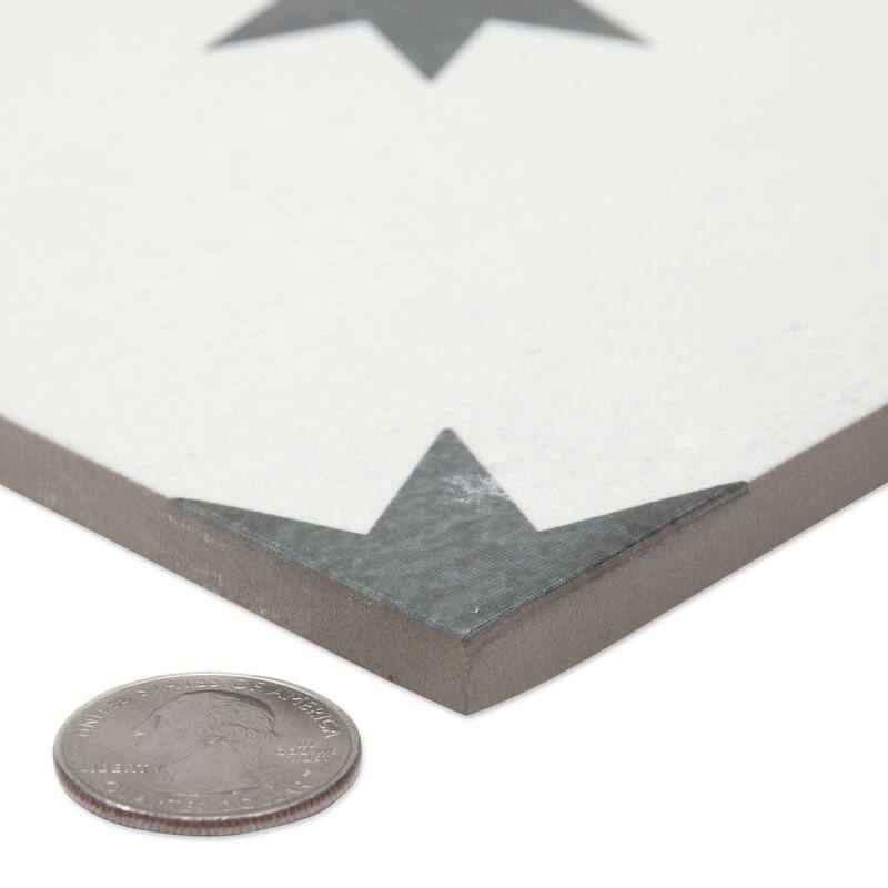 Merola Tile Starlight White 17-3/8" x 17-3/8" Porcelain Floor and Wall Tile