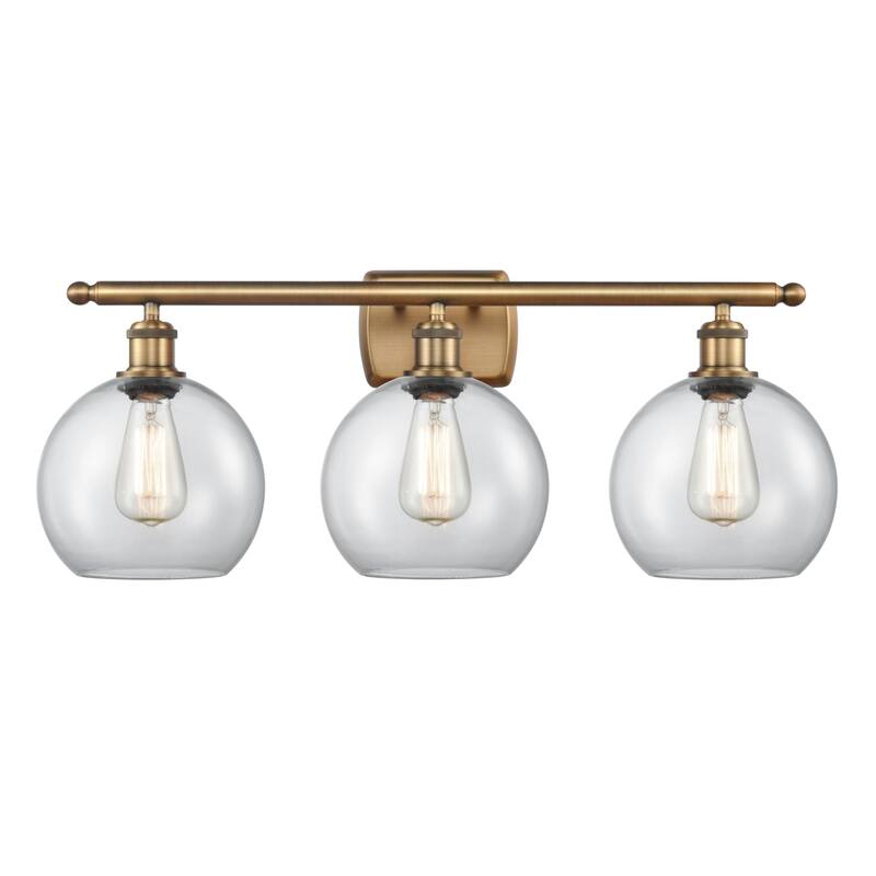 Innovations Lighting 516-3W-13-26 Athens Vanity Athens 3 Light 26" - Brushed Brass / Clear