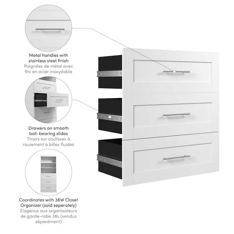 Pur 3 Drawer Set for Pur 36W Closet Organizer by Bestar