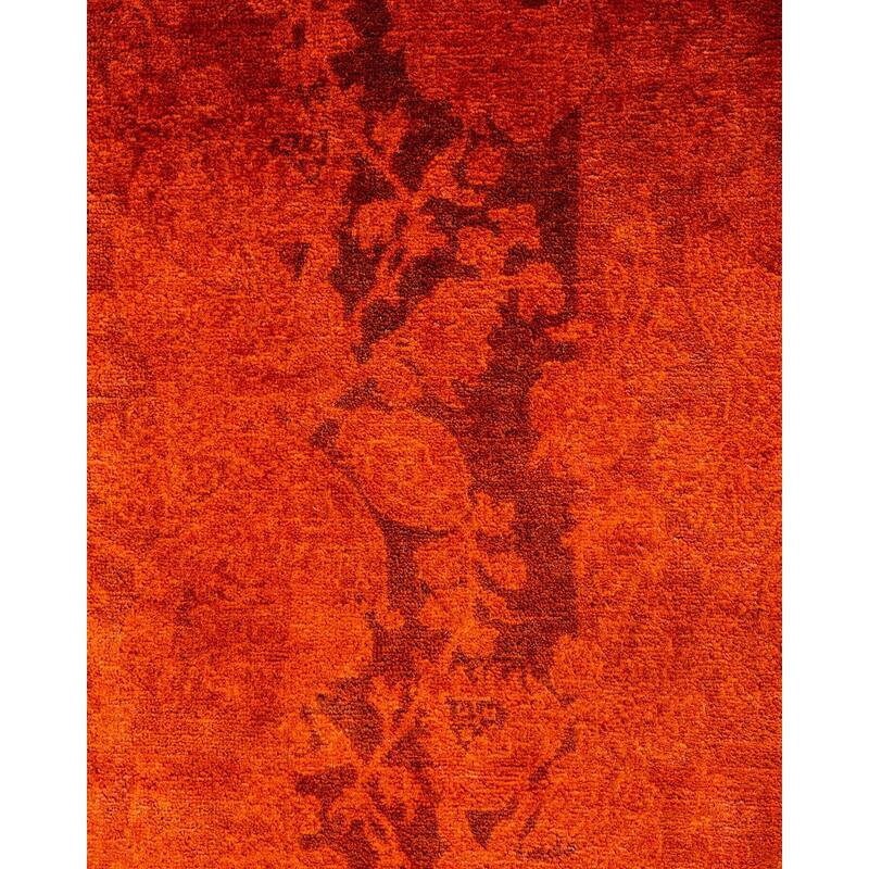 Fine Vibrance One-of-a-Kind Hand-Knotted Area Rug - Orange, 6' 1" x 6' 5" - 6' 1" x 6' 5"