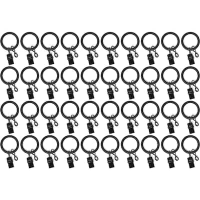 40PCS Solid Metal Window Drapery Curtain Panel Ring with Eyelet, 1" Inner Diameter, Fits Up to 3/4" Rod Multicolor
