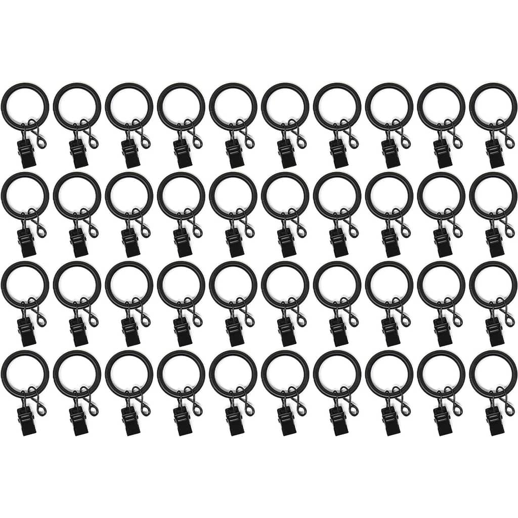 40PCS Solid Metal Window Drapery Curtain Panel Ring with Eyelet, 1" Inner Diameter, Fits Up to 3/4" Rod Multicolor
