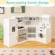 preview thumbnail 3 of 16, Multi-Functional Kids Play Kitchen with Storage and Washing Machine Ideal for Boys or Girls - 16.5" x 11.5" x 37"(W x D x H)