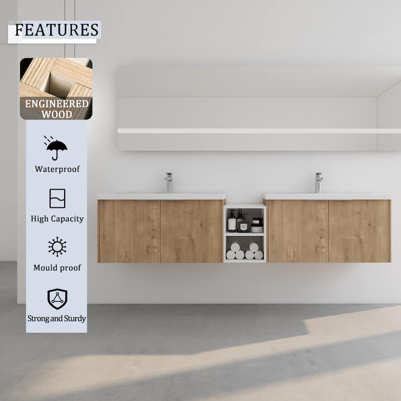 84 Inch Soft Close Doors Bathroom Vanity With Sink,A Small Storage Shelves,36" and 12" Combination Cabinet