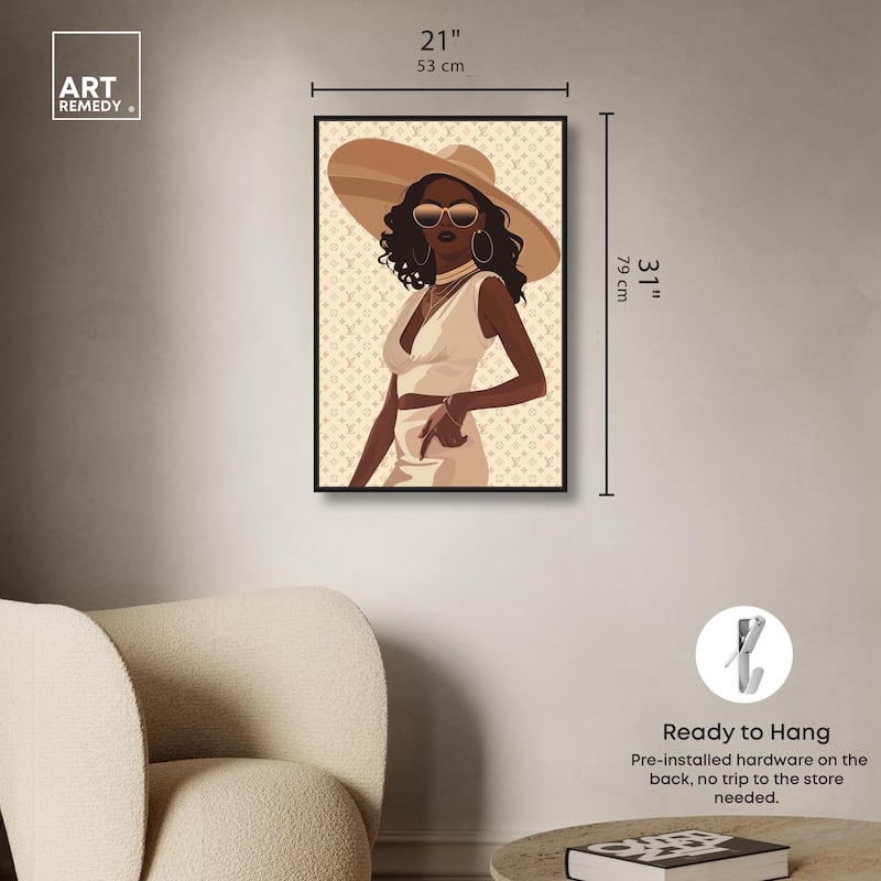 Stylish Gal in Tans Canvas by Art Remedy
