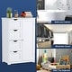 preview thumbnail 2 of 11, Costway Wooden 4 Drawer Bathroom Cabinet Storage Cupboard 2 Shelves