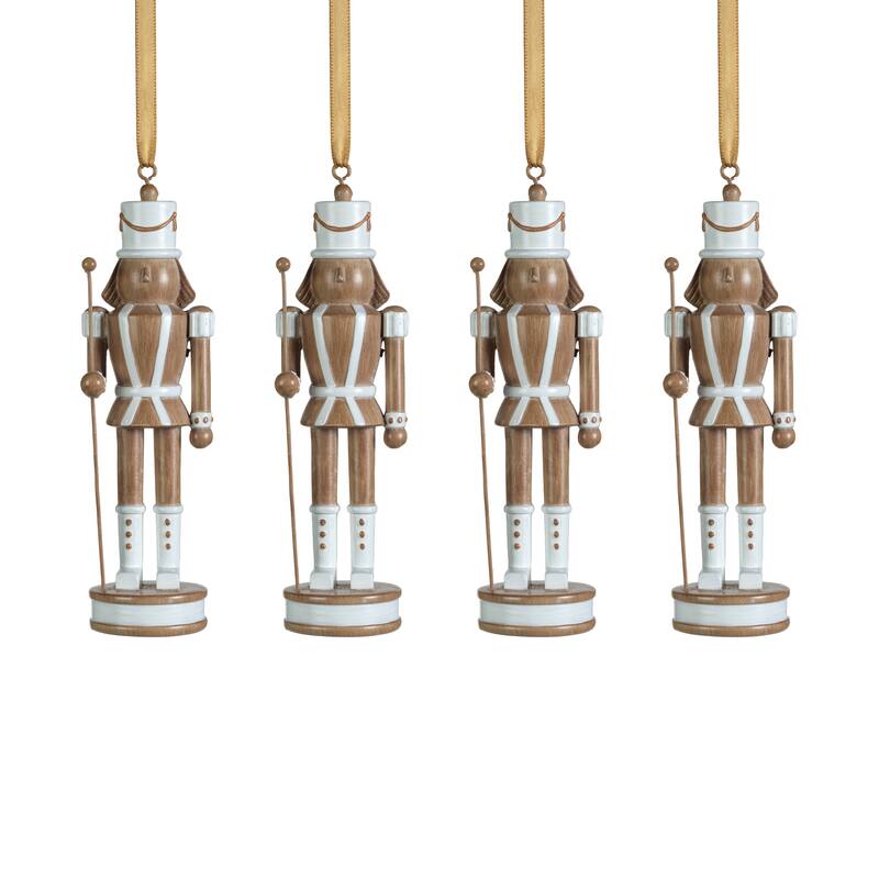 Gelsey Nutcracker with Pole Hanging Ornaments, Set of 4