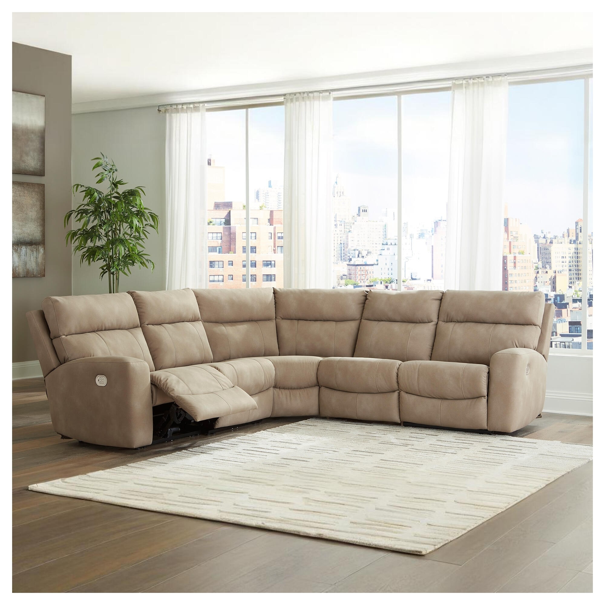 Signature Design by Ashley Next-Gen DuraPella 5-piece Power Reclining Sectional - 105.5"W x 104.5"D x 42"H