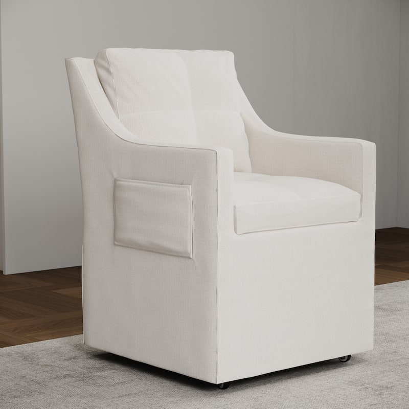 Living Room Chair with Armrest and Casters