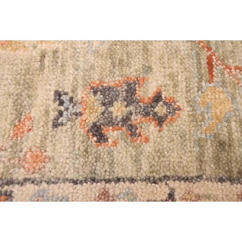 ECARPETGALLERY Hand-knotted Jules Serapi Light Green Wool Rug - 2'6 x 8'0