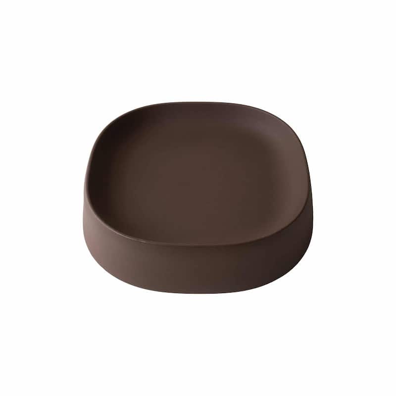 Pebble Modern Plant Caddy with Hidden Wheels - Small - Bark
