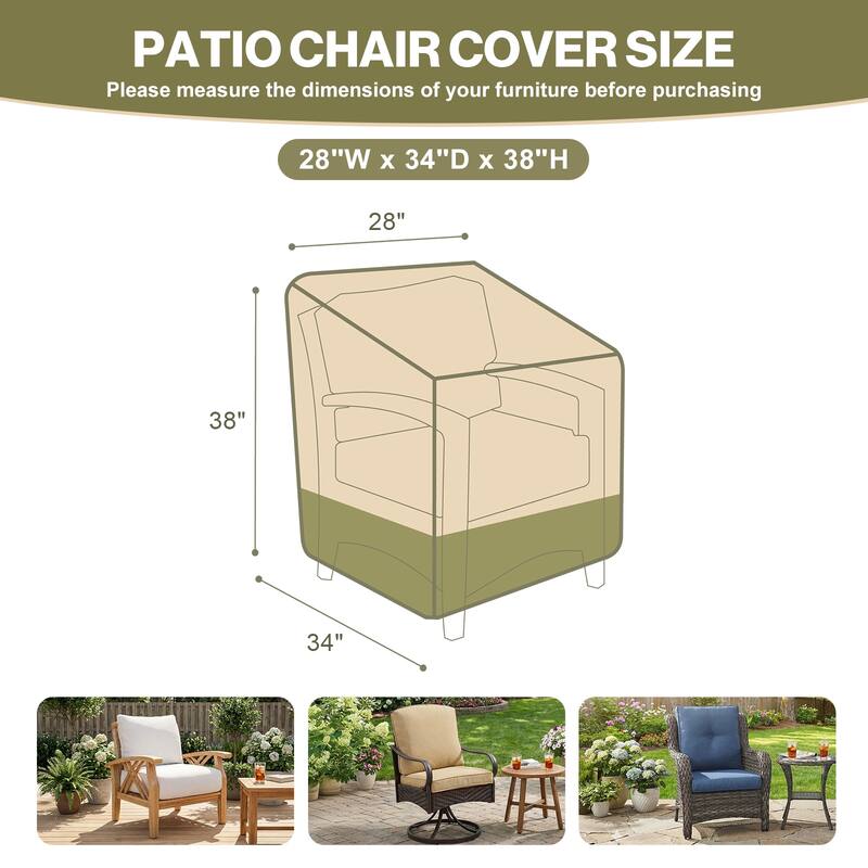 Aoodor Heavy Duty Patio Chair Cove with Air Vents for Deep Seat/ Rocking Chair/ Outdoor Swivel