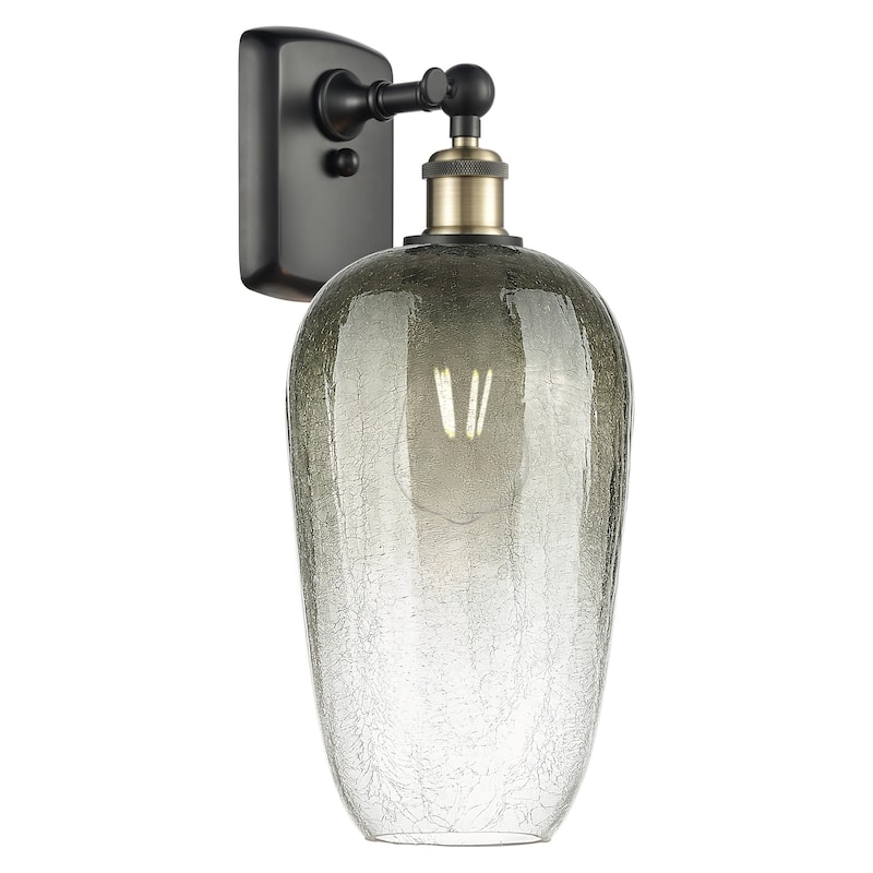 Innovations Lighting 516-1W-16-7 Brookhaven Flute Sconce Brookhaven - Black Antique Brass / Slate