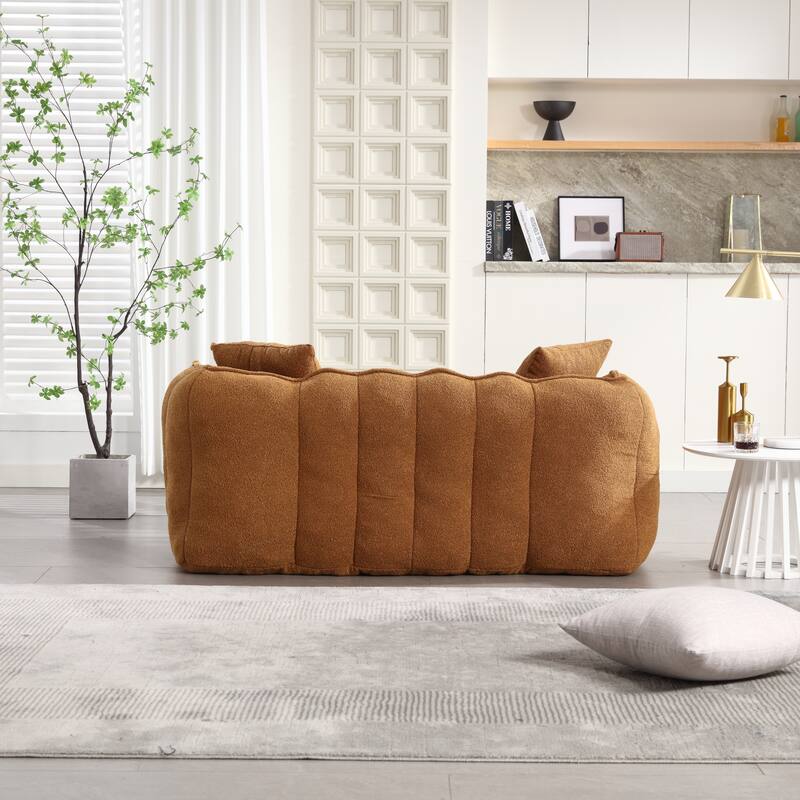 66-Inch Chenille Upholstered Loveseat with Pillows