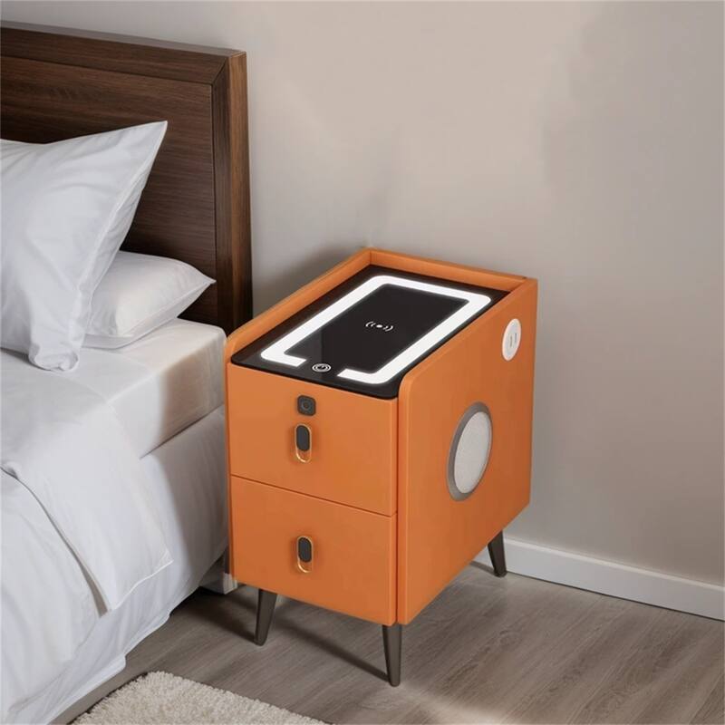 Smart Nightstand,with Charging Station Wireless & Bluetooth Speaker