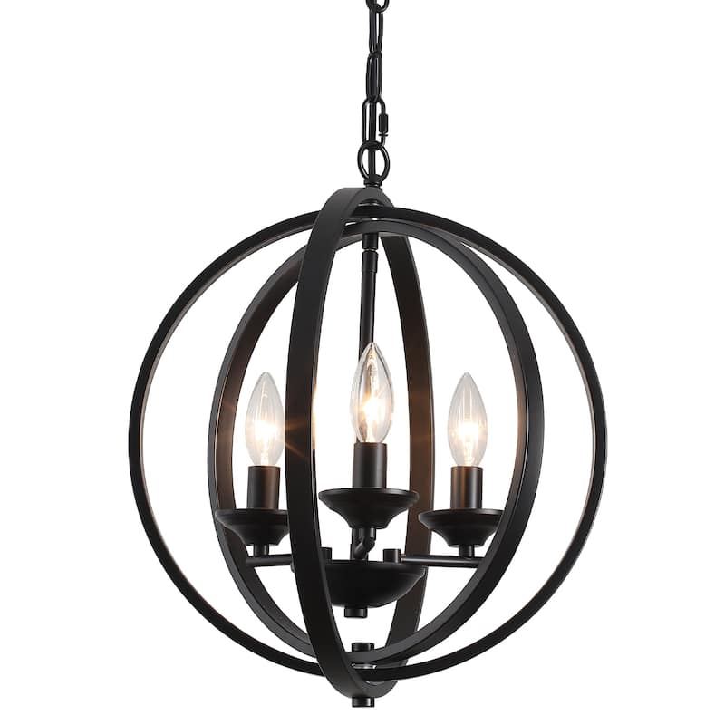 3-Light Farmhouse Globe Chandelier for Dining Room Kitchen Island