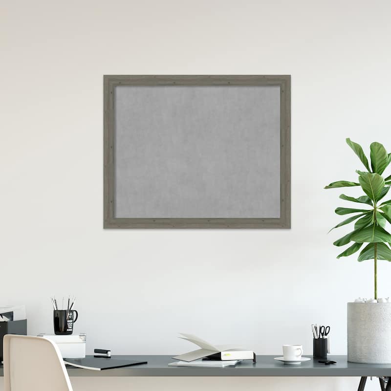 Amanti Art Fencepost Grey Narrow Framed Magnetic Board