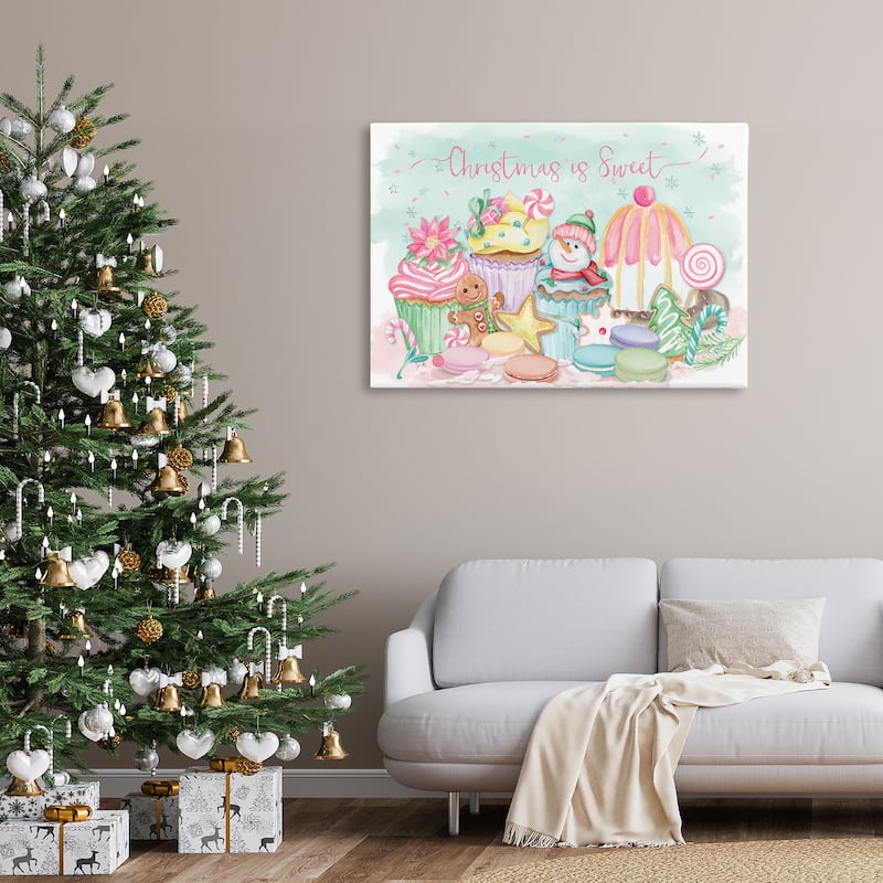 Stupell Christmas Is Sweet Festive Desserts Canvas Wall Art Design By Mollie B.