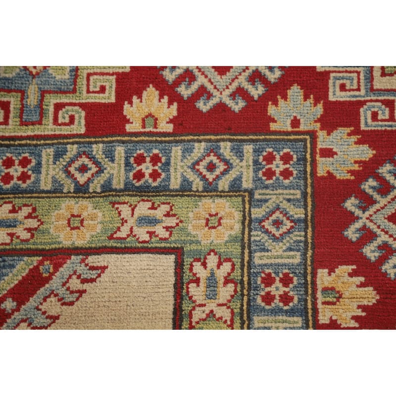 Geometric Kazak Area Rug Hand-Knotted Wool Carpet - 8'5"x 11'11"