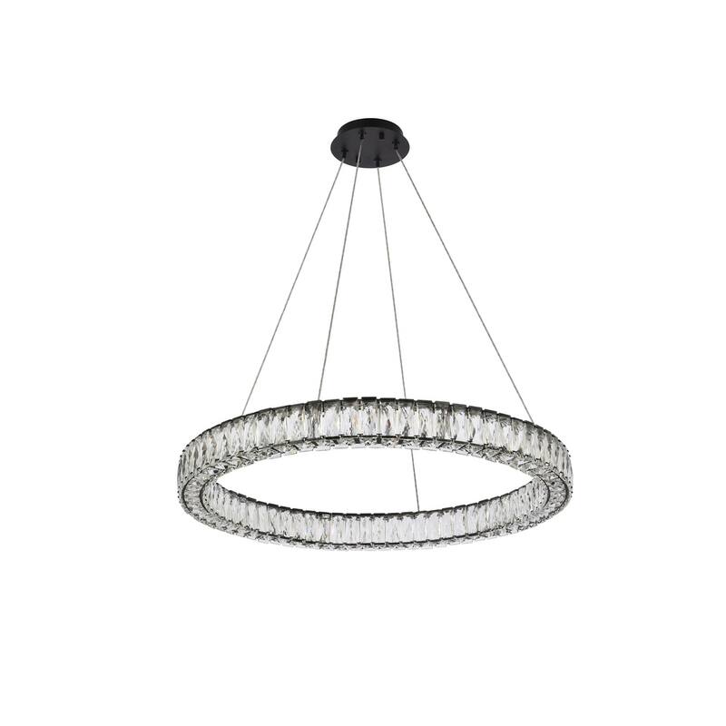 Indigo Home 31 inch LED round Single pendant in black