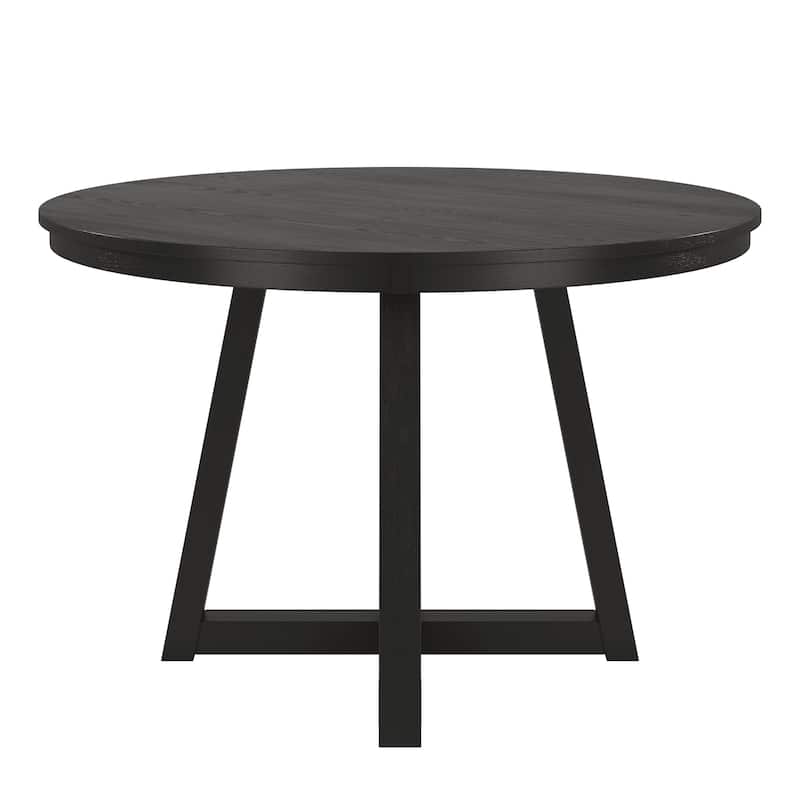 Harstad Wood Finish Fixed Top Round Dining Table by iNSPIRE Q Modern