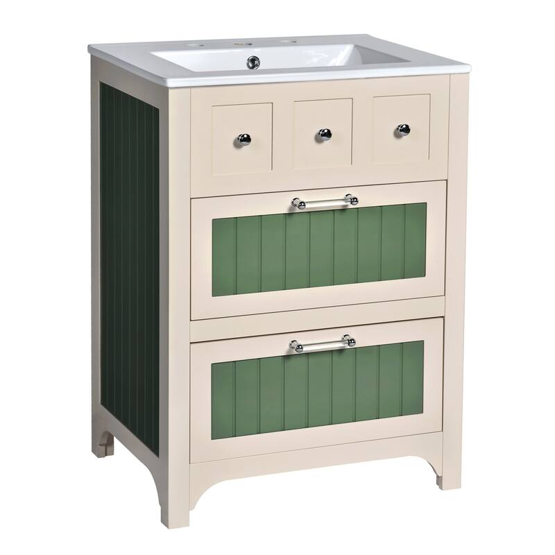 24" Bathroom Vanity Cabinet Set with 2 Drawers
