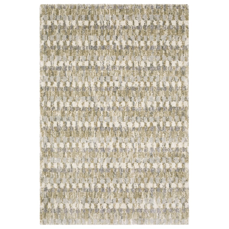 Archer Mottled Abstract Gold/ Grey Shag Area Rug-