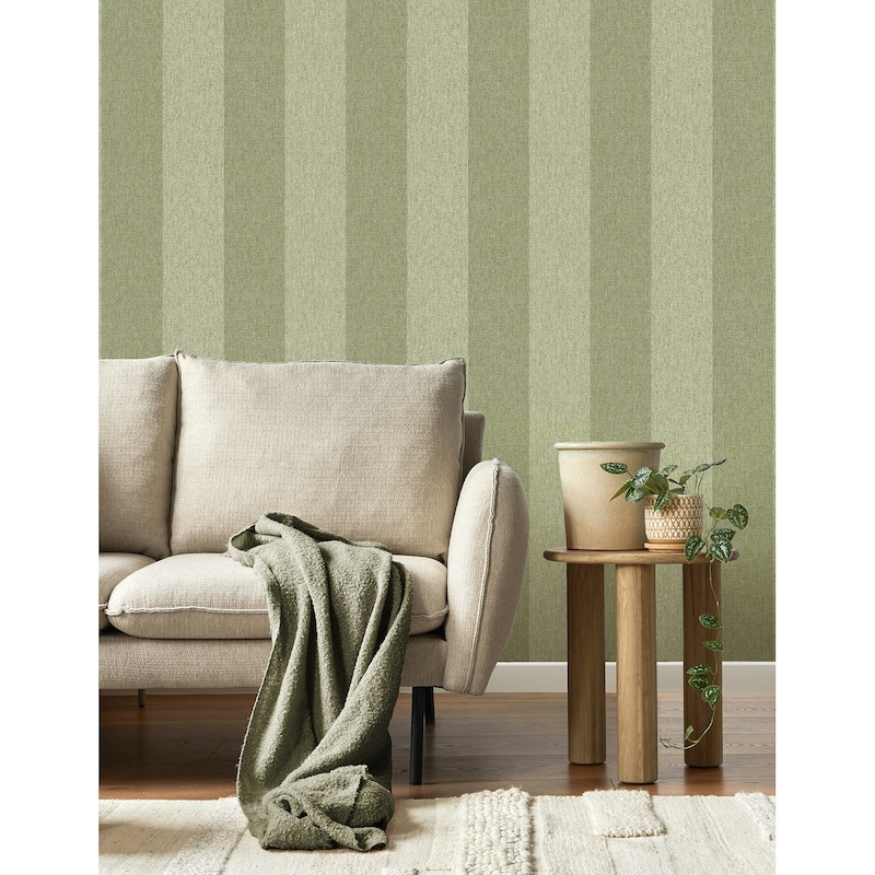 Fine Decor Finn Green Chevron Stripe Wallpaper