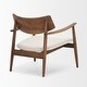 preview thumbnail 4 of 4, Haggen Medium Brown Oak Wood w/ Cream Fabric Accent Chair - 27.6L x 26.8W x 28.4H
