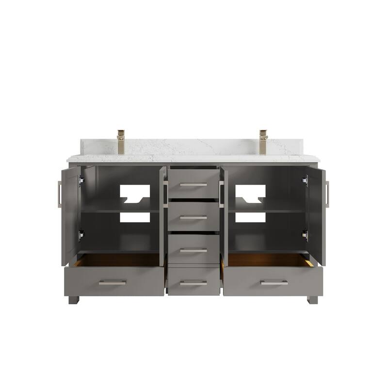 Willow Collections 60 in. W x 22 in. D Malibu Double Sink Bathroom Vanity with Countertop