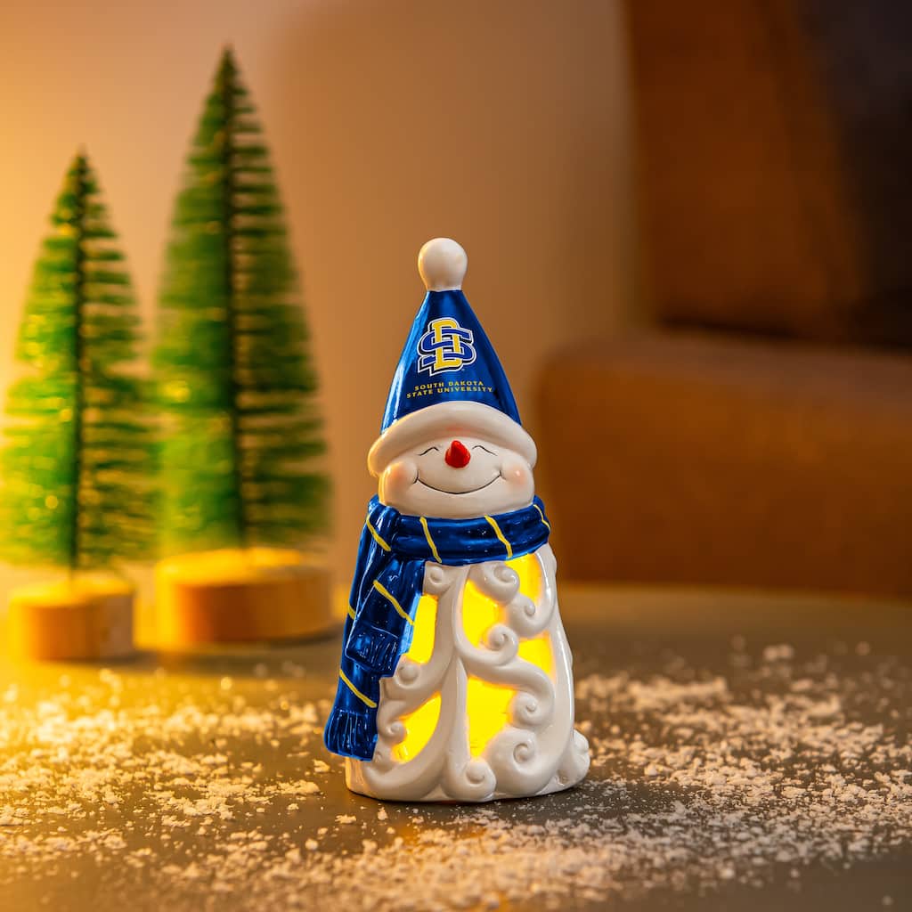 South Dakota State University Snowman LED Garden Statuary, 8"