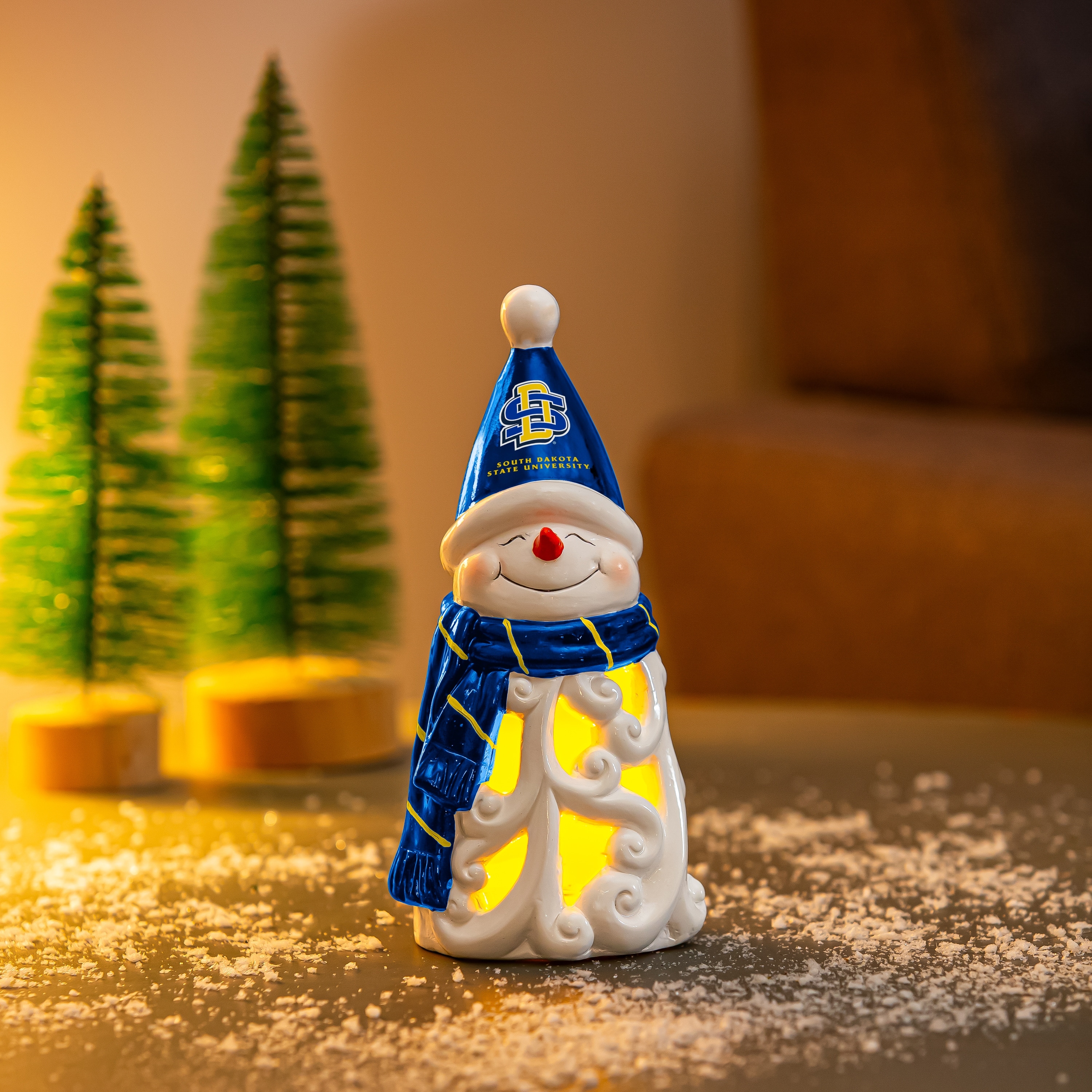 South Dakota State University Snowman LED Garden Statuary, 8"