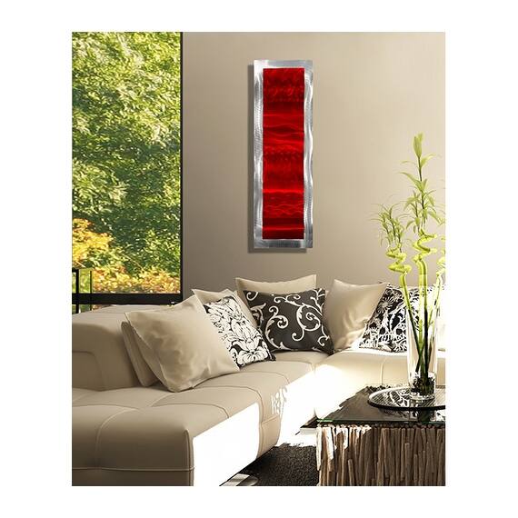 Shop Statements2000 Red Silver Abstract Metal Wall Art Accent Sculpture Decor By Jon Allen Inner Fire 2 Overstock 12456030