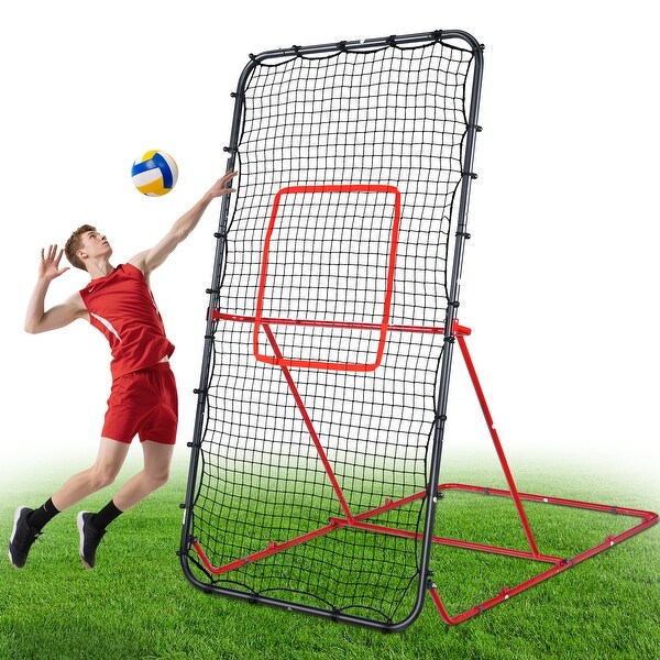7x4ft Volleyball Rebounder Net - 90° Foldable Angle for backyard