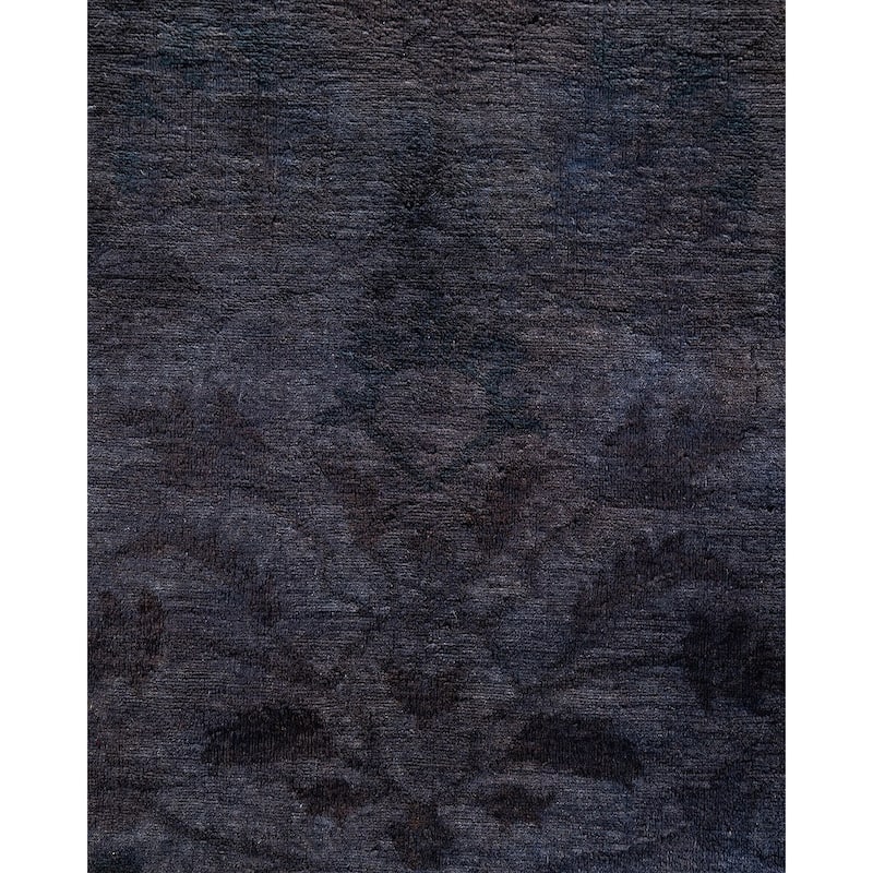 Overdyed, One-of-a-Kind Hand-Knotted Area Rug - Black - 9' 2" x 12' 7"