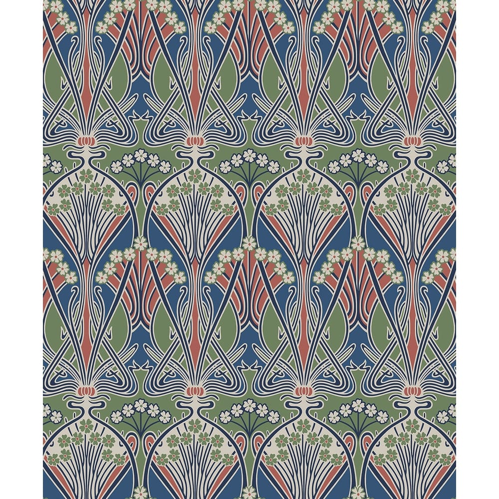 Seabrook Designs Dragonfly Damask Nonwoven Unpasted Wallpaper