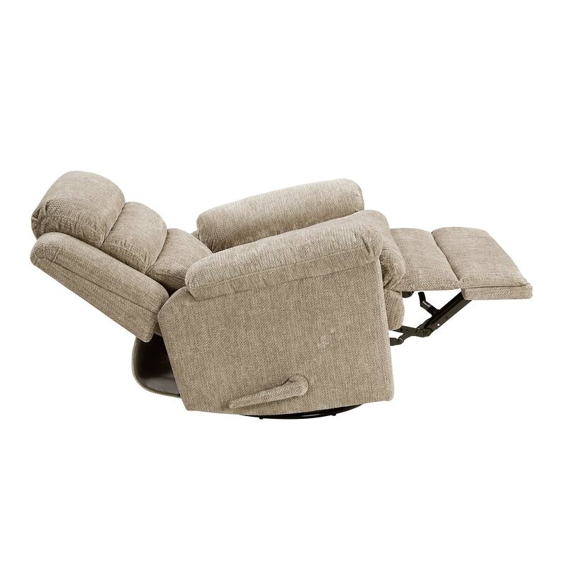 Sofiane 41" Microfiber Swivel Glider Recliner - Pull-Handle Motion