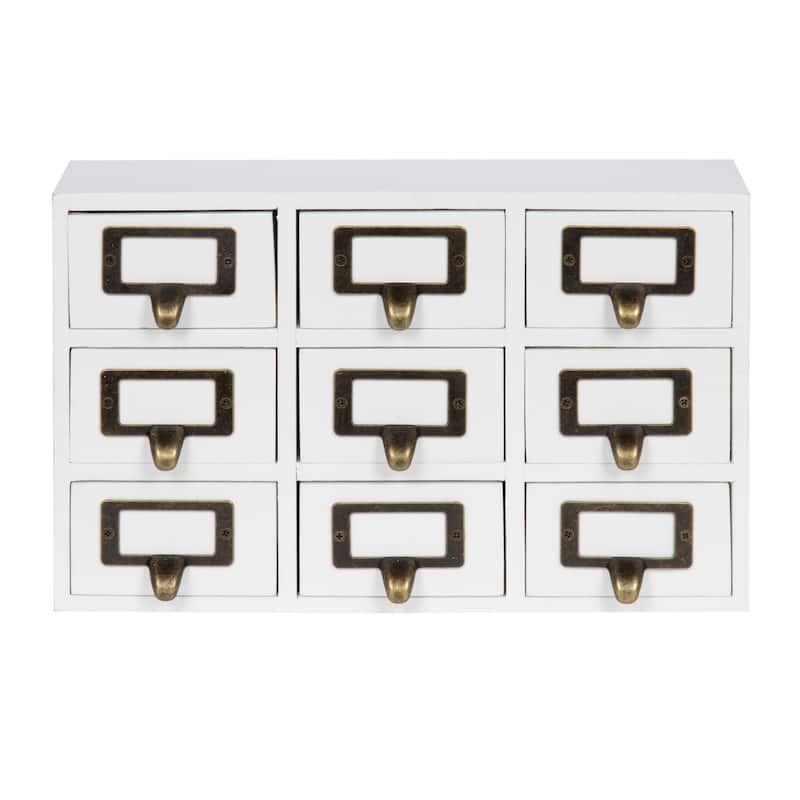 Kate and Laurel Apothecary Wood Desk Drawer Set, 9 Drawers