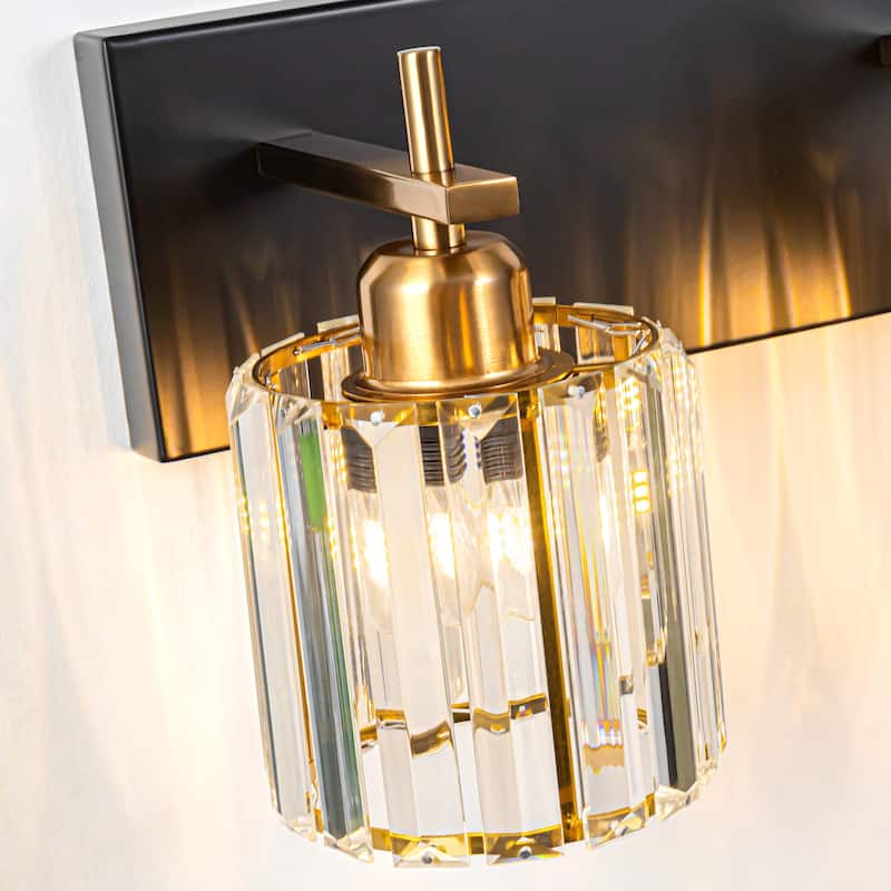 Mid-Century Modern Dimmable Bathroom Vanity Light Crystal Glass Wall Sconce