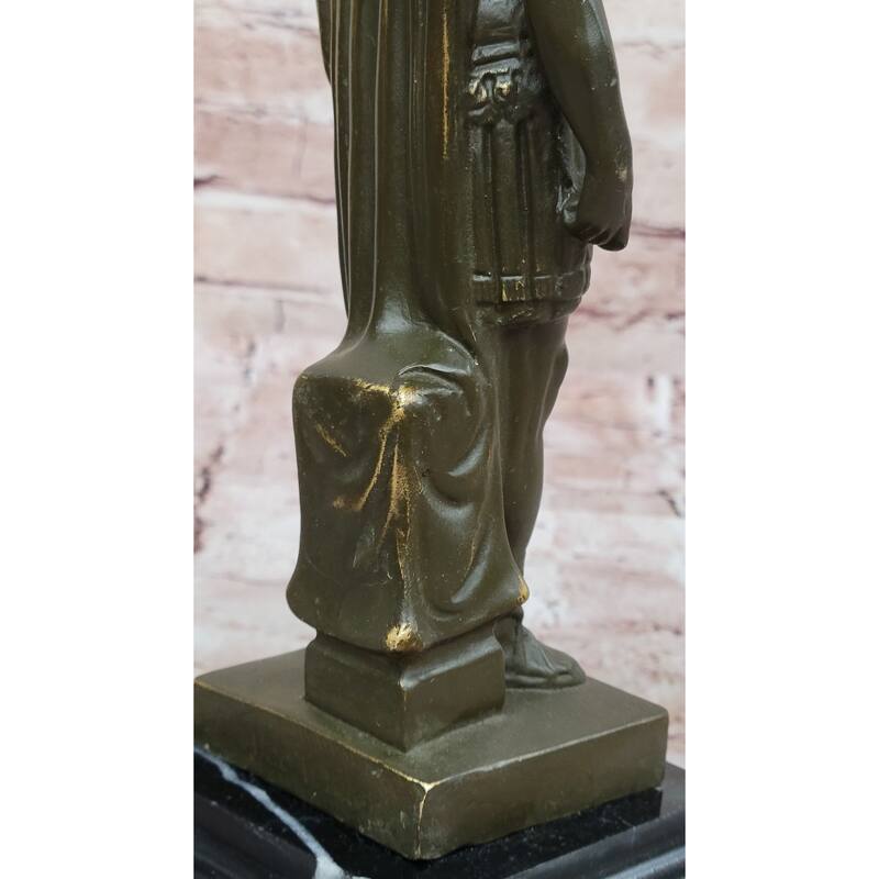 Bronze Roman Emperor Sculpture On Marble Base By Aldo Vitaleh