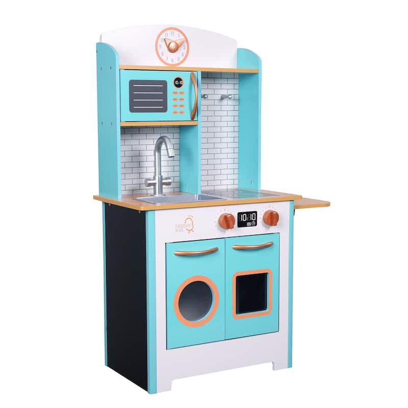 Teamson Kids - Little Chef Santos Retro Play Kitchen - Petrol/wood