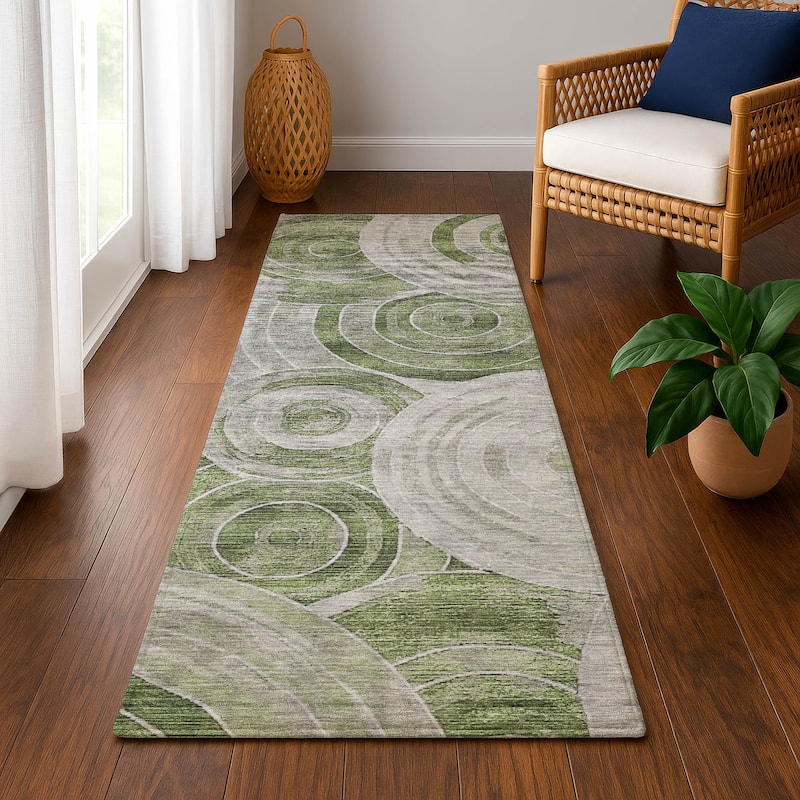 Premium Washable Super Soft Contemporary Mosaic Mayfield Rug - Aloe - 2'3" x 7'6"