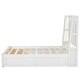 preview thumbnail 5 of 16, Full Size Wood Platform Bed with Upholstered Headboard and 2 Drawers, White