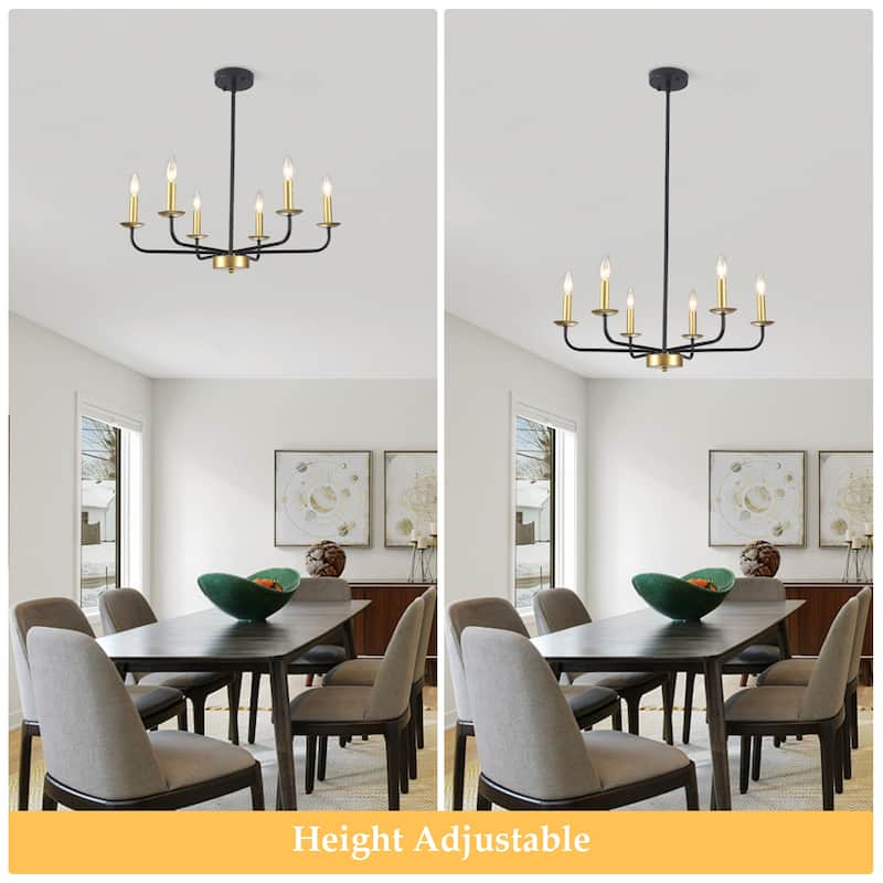 24.01 in. Modern Farmhouse Chandelier , 6-Light French Country Chandelier for Dining Room Living Room Bedroom Kitchen