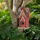 preview thumbnail 12 of 48, Glitzhome 12"H Retro Distressed Painted Solid Wood Cottage Birdhouse