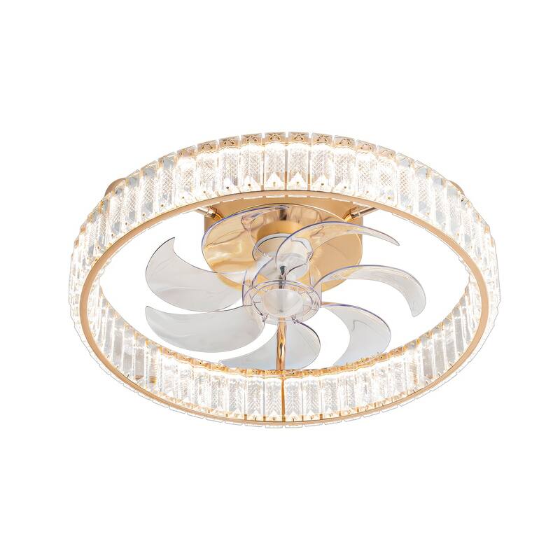 20-In LED Rosa Gold Chandelier Ceiling Fan with Light Remote(7-blade)