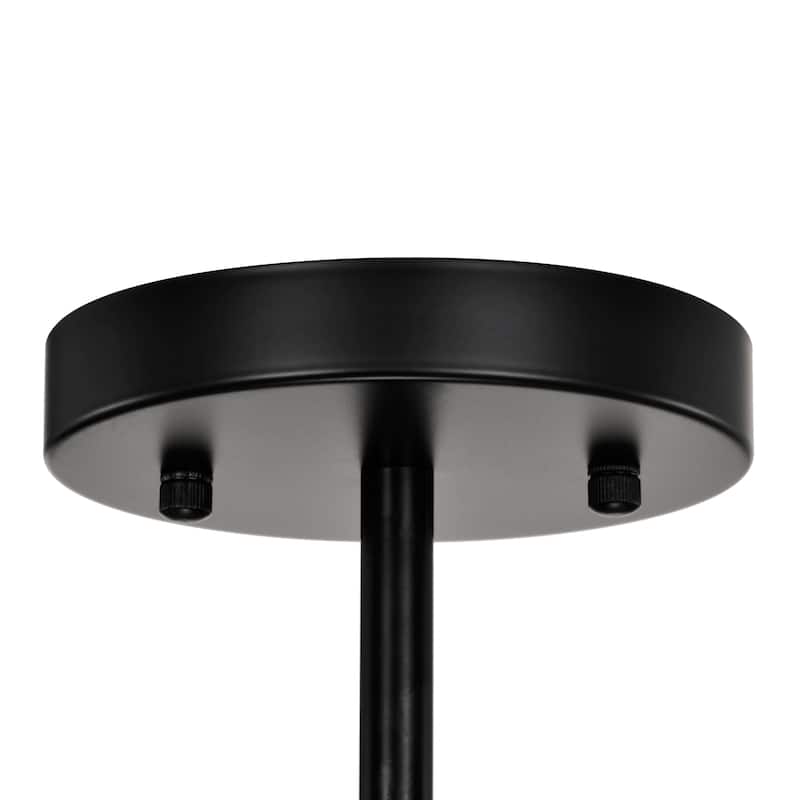 Justina 4-light Black Crystal Glass Prism Round Drum Shade Flush Mount - 14.1 inches in diameter x 13 inches H