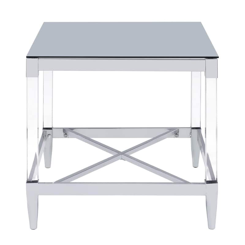 Webber Chrome Square End Table with Acrylic Legs
